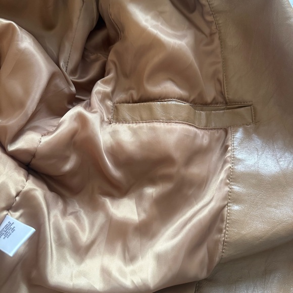 Smoke Rise Brown Faux Leather PU Zipper Buckle Accents Biker Jacket Size XL - Picture 13 of 13